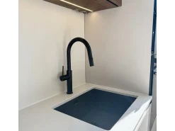 Architek mezclador de fregadero con rociador extraíble negro Essebagno