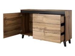 Arcón 1 puerta 3 cajones 138cm - Decoración roble Stik