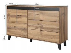 Arcón 1 puerta 3 cajones 138cm - Decoración roble Stik