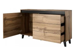 Arcón 1 puerta 3 cajones 138cm - Decoración roble Stik