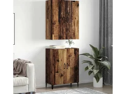 Armario alto 2 piezas Madera antigua 69,5 x 34 x 180 cm
