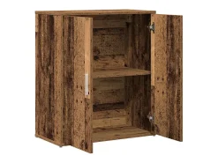 Armario alto con estante con almacenaje con puerta 2 uds Madera antigua 60 x 31 x 70 cm