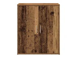 Armario alto con estante con almacenaje con puerta 2 uds Madera antigua 60 x 31 x 70 cm
