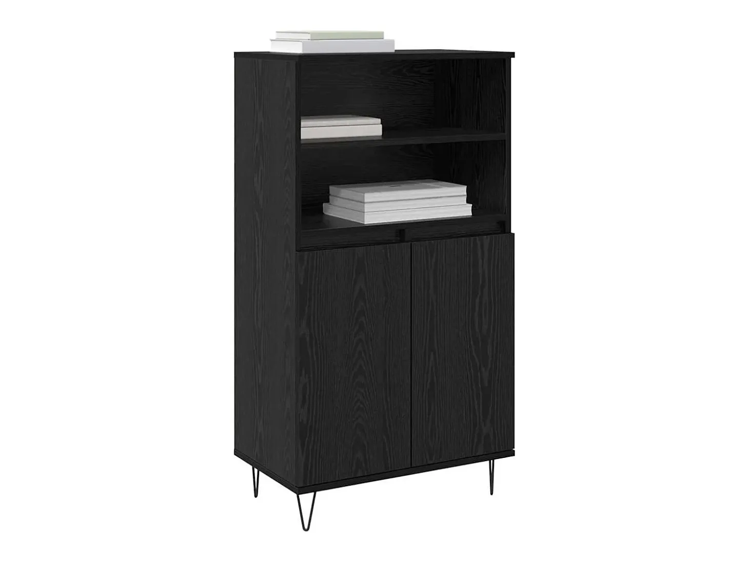 Armario alto negro 60 x 36 x 110 cm Madera de ingeniería