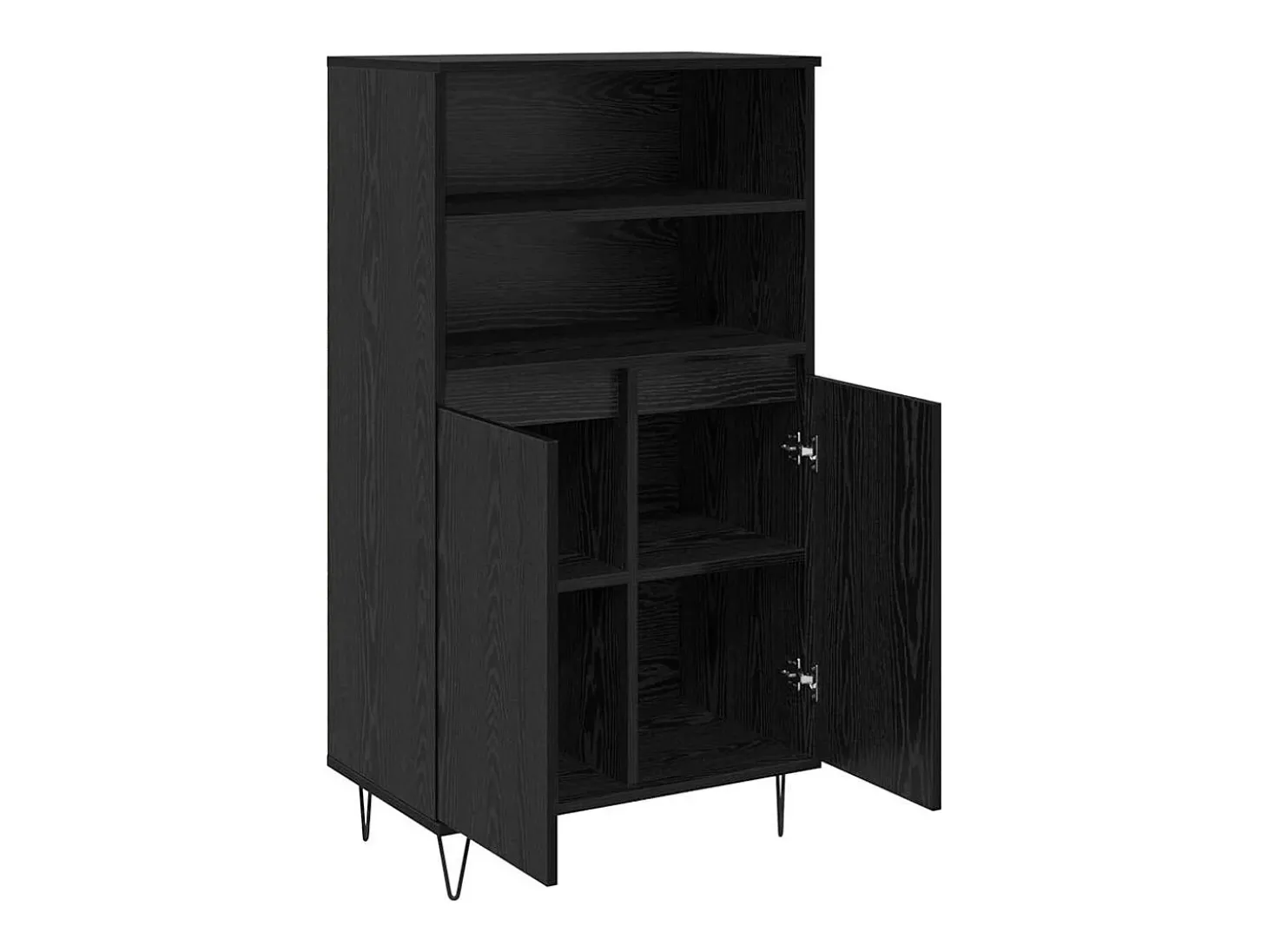 Armario alto negro 60 x 36 x 110 cm Madera de ingeniería