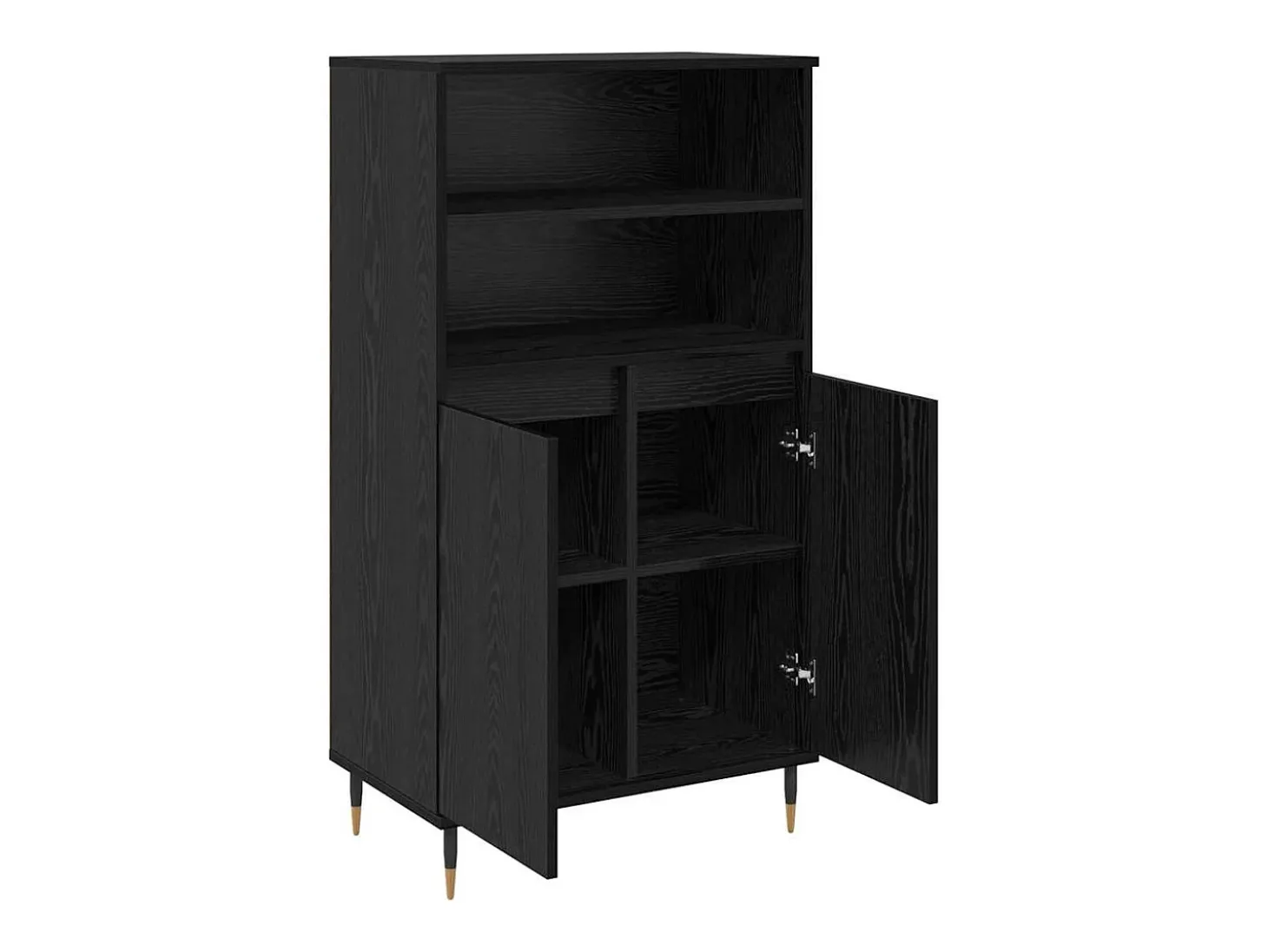 Armario alto negro 60 x 36 x 110 cm Madera de ingeniería