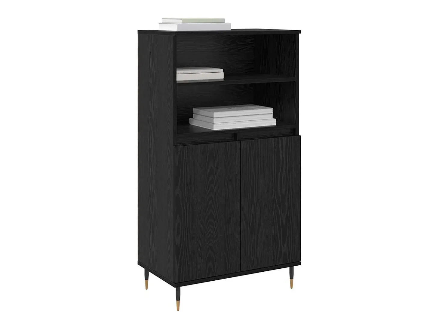 Armario alto negro 60 x 36 x 110 cm Madera de ingeniería