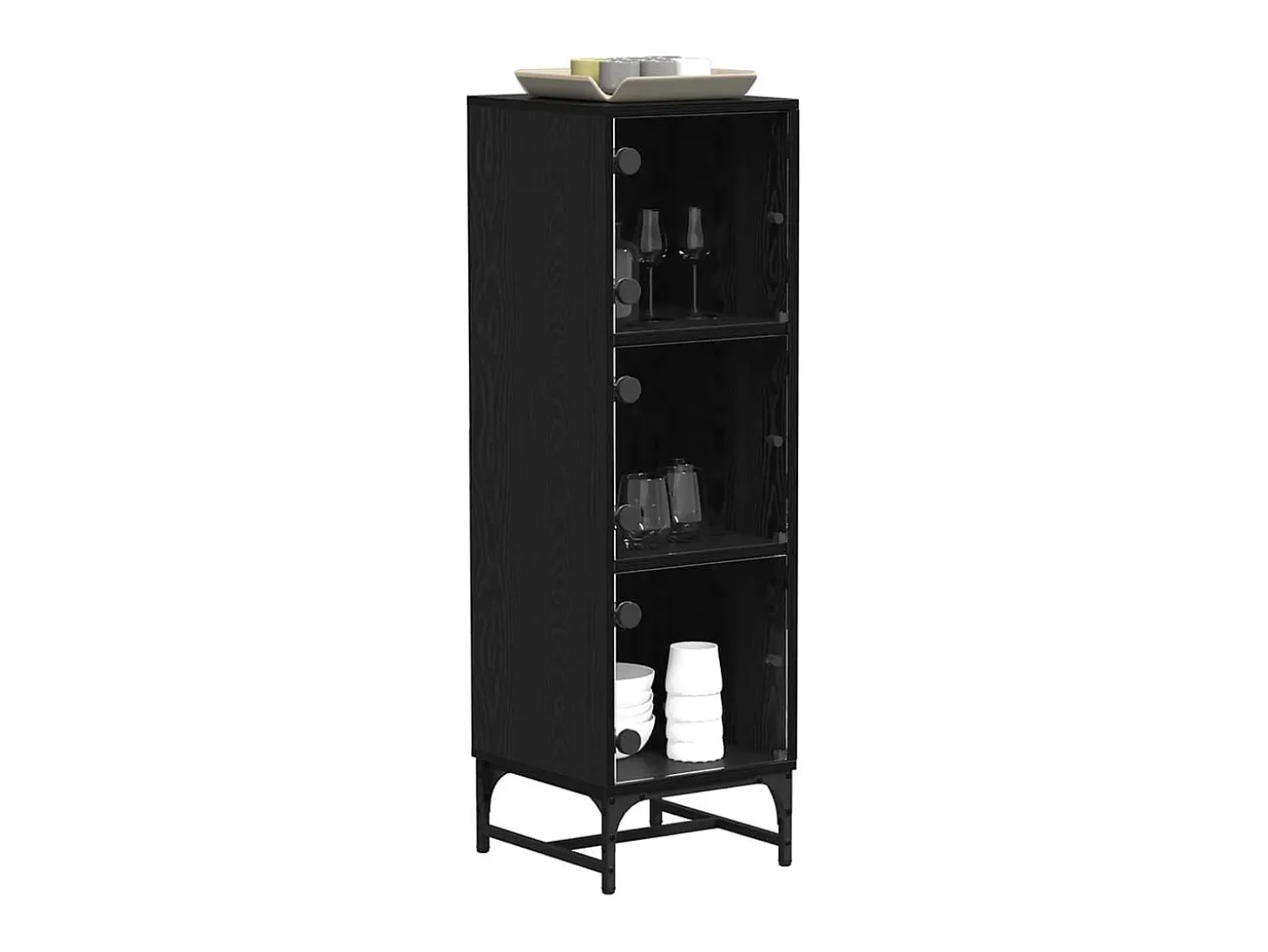 Armario alto Roble Negro 35 x 37 x 117 cm Madera de ingeniería