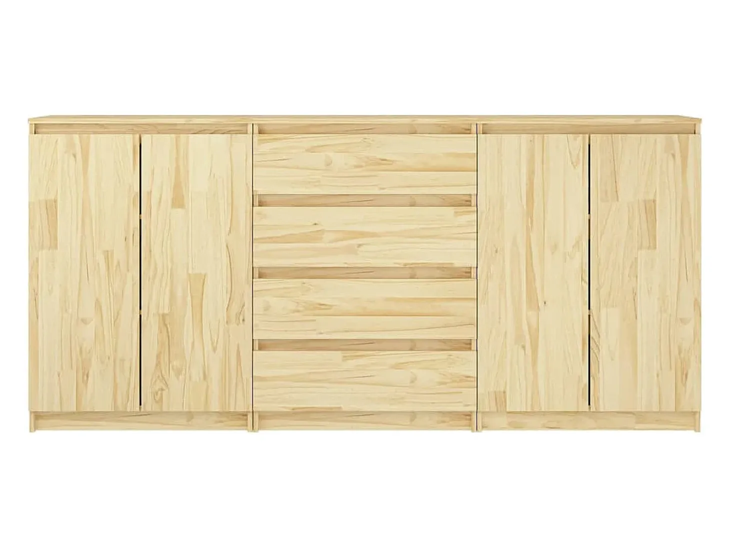 Armario auxiliar 3 unidades madera maciza de pino