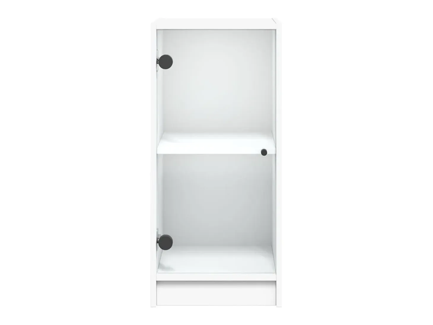 Armario auxiliar con puertas de vidrio blanco 35x37x75,5 cm