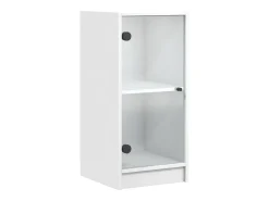 Armario auxiliar con puertas de vidrio blanco 35x37x75,5 cm