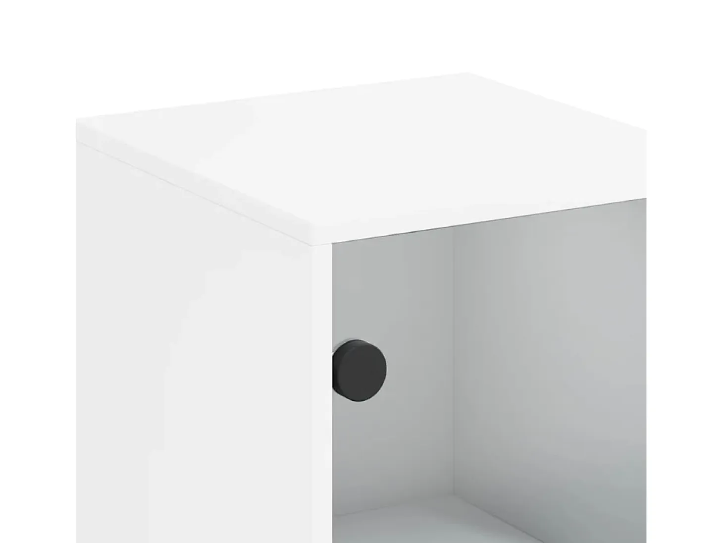 Armario auxiliar con puerta de vidrio blanco 35x37x100 cm