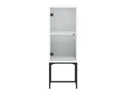Armario auxiliar con puerta de vidrio blanco 35x37x100 cm