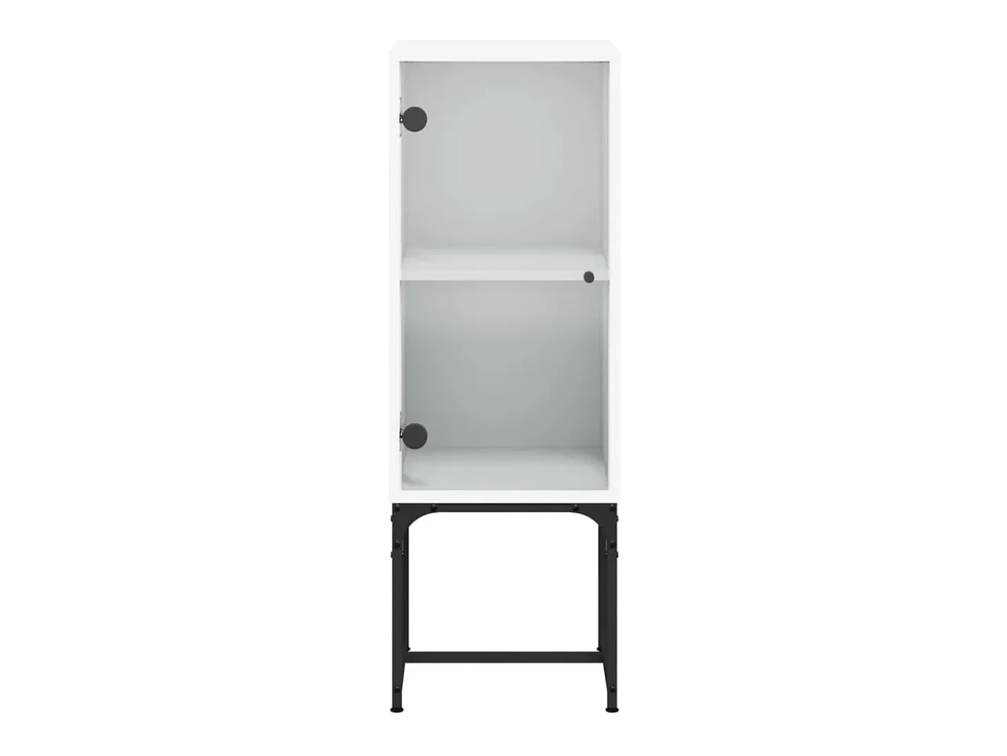 Armario auxiliar con puerta de vidrio blanco 35x37x100 cm