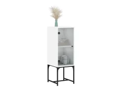 Armario auxiliar con puerta de vidrio blanco 35x37x100 cm