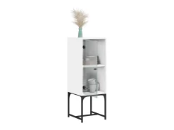 Armario auxiliar con puerta de vidrio blanco 35x37x100 cm