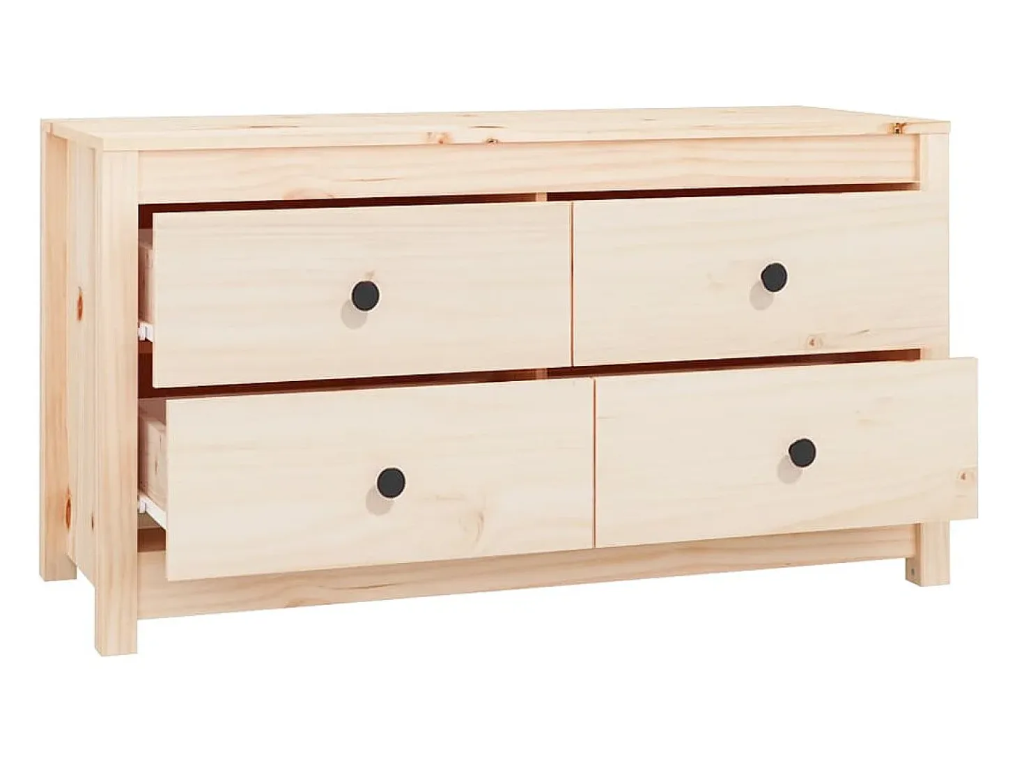 Armario auxiliar de madera maciza de pino 100x40x54 cm