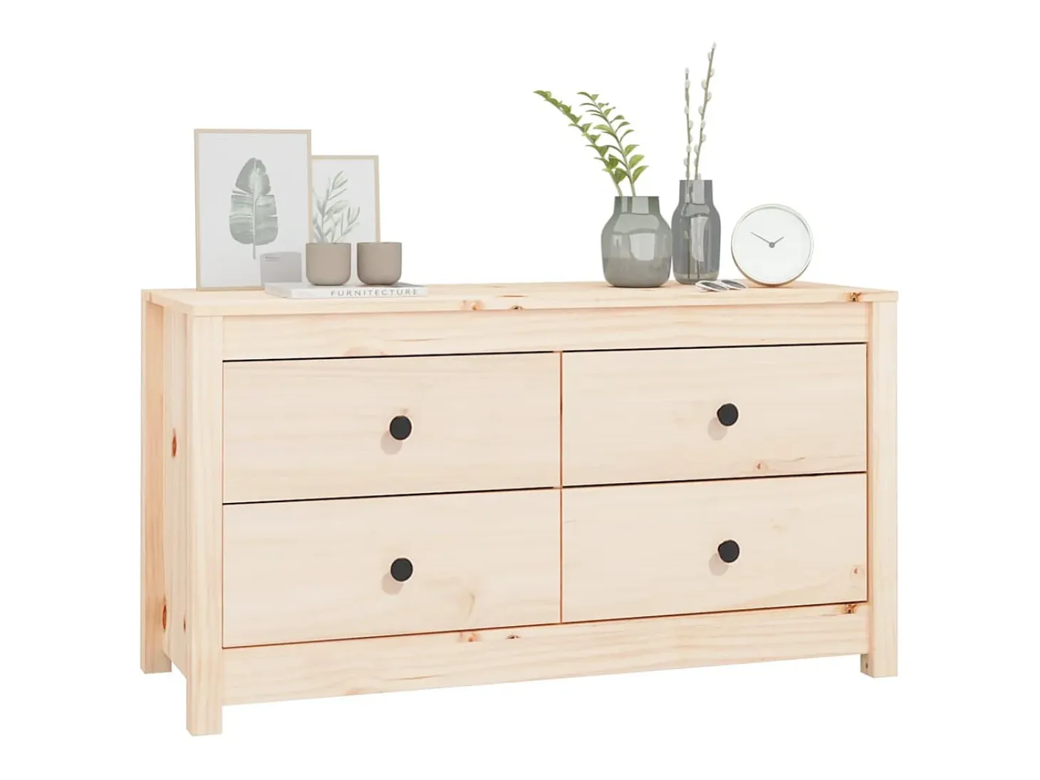 Armario auxiliar de madera maciza de pino 100x40x54 cm
