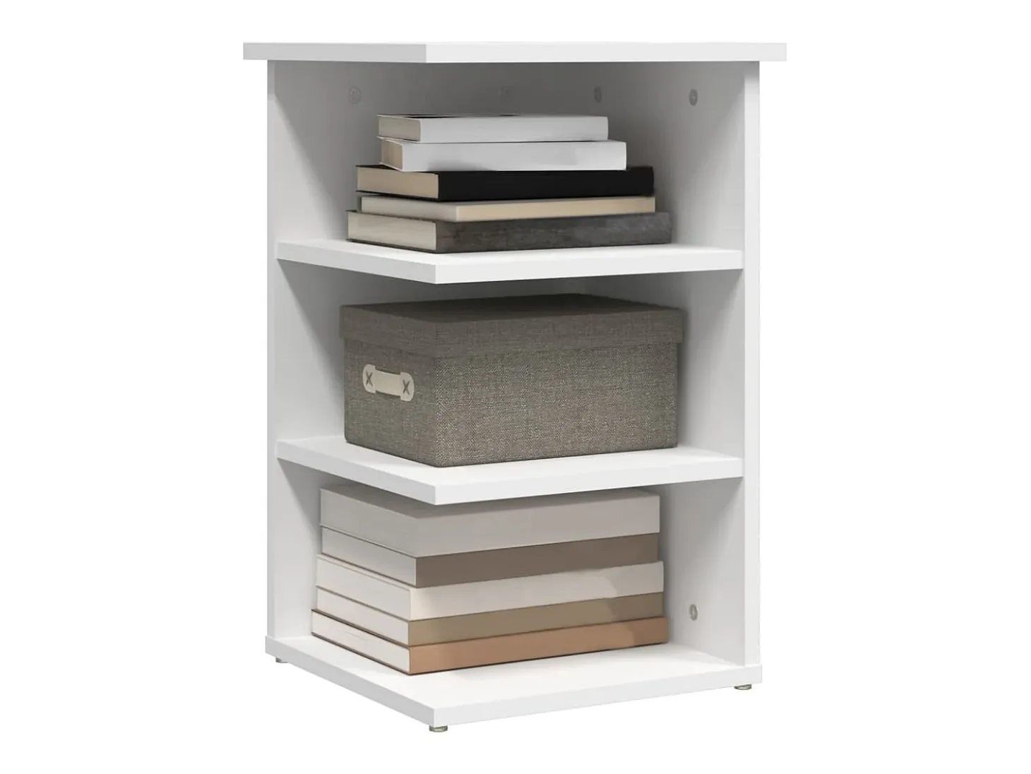 Armario auxiliar de madera contrachapada blanco 35x35x55 cm
