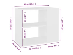 Armario auxiliar de madera contrachapada blanco 60x30x50 cm