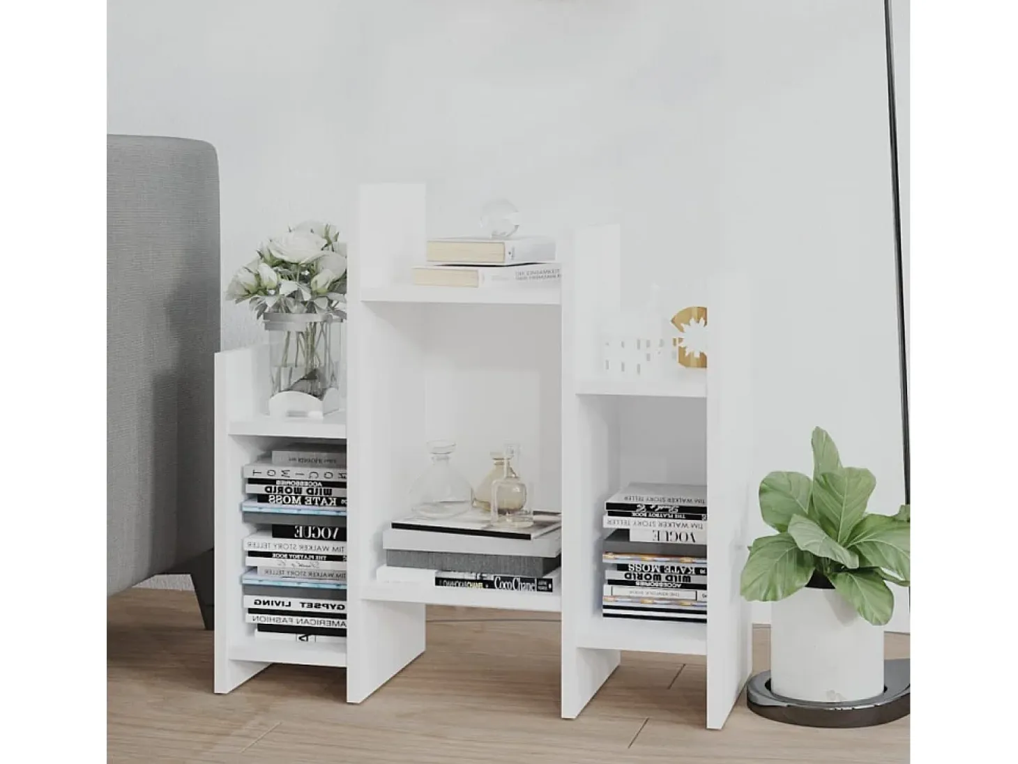 Armario auxiliar de madera contrachapada blanco 60x26x60 cm
