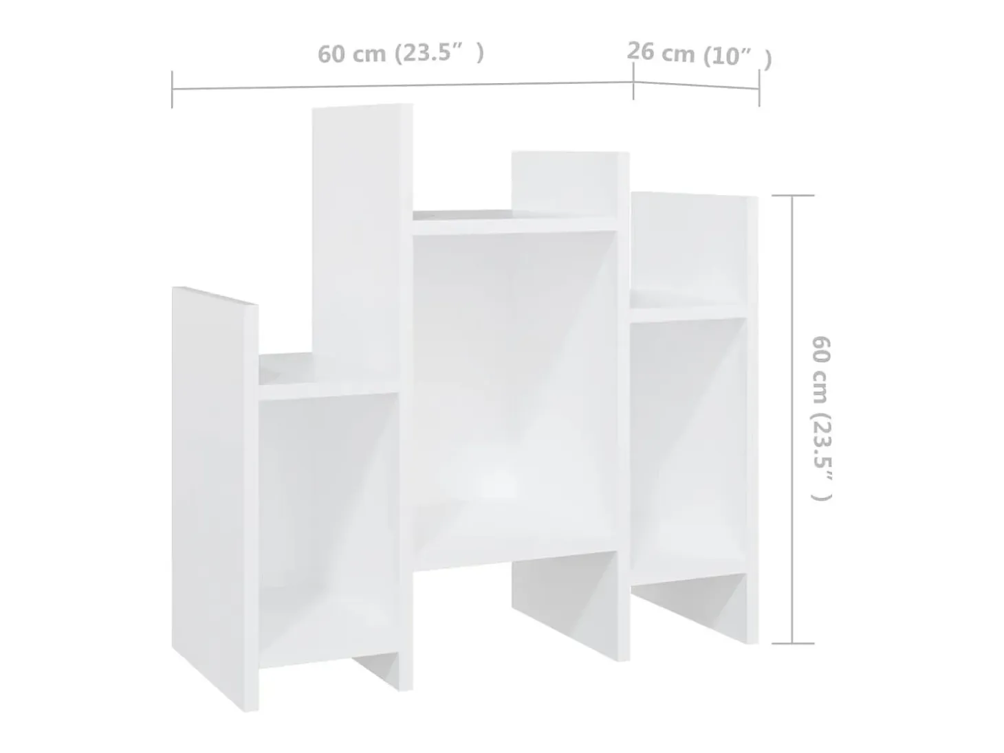 Armario auxiliar de madera contrachapada blanco 60x26x60 cm