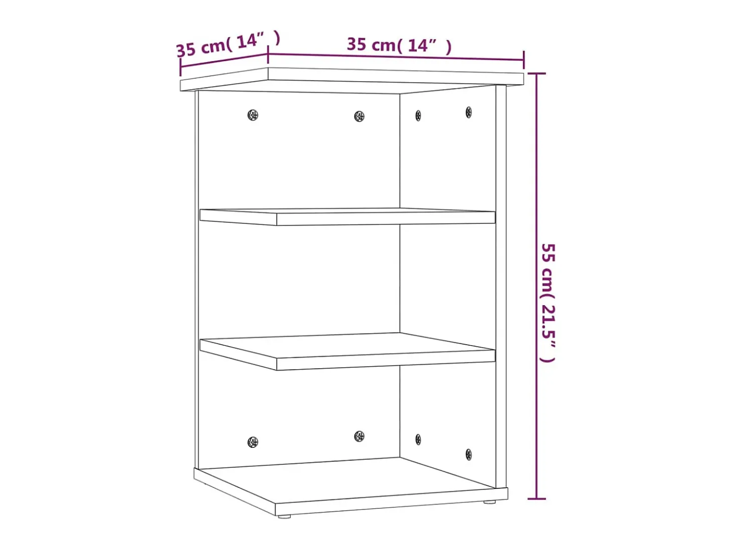 Armario auxiliar madera contrachapada gris hormigón 35x35x55 cm
