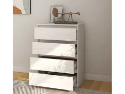 Armario auxiliar madera maciza de pino blanco 60x36x84 cm