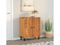 Armario auxiliar madera maciza de acacia 60x33x75 cm