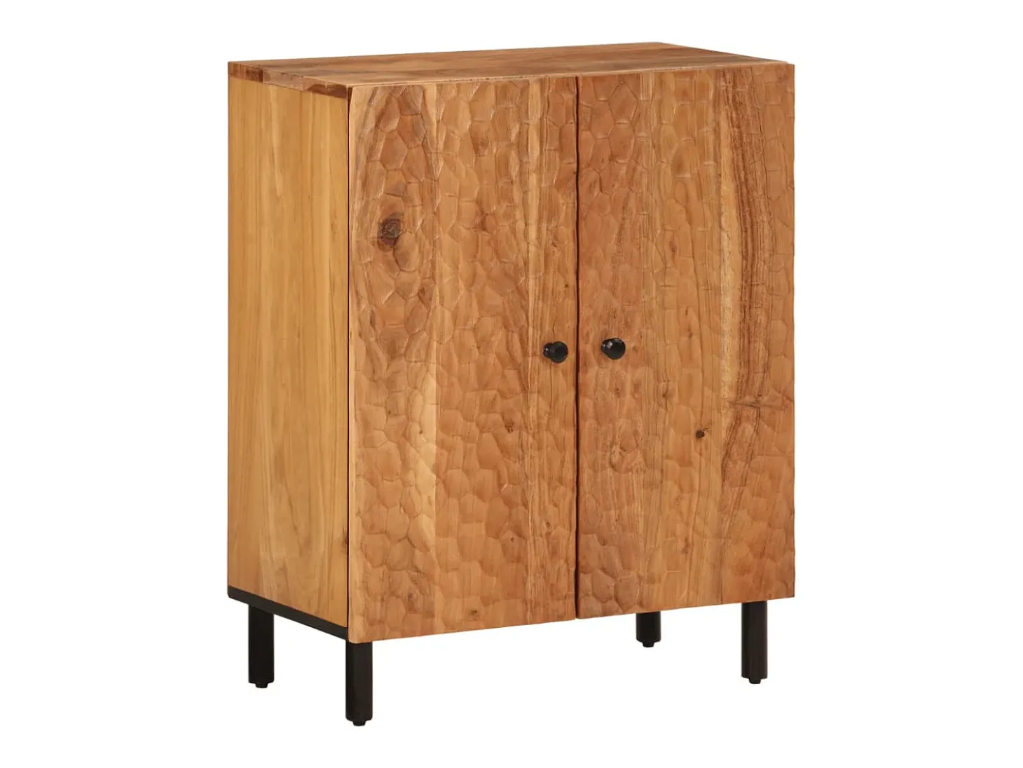 Armario auxiliar madera maciza de acacia 60x33x75 cm