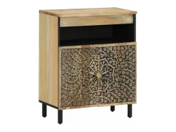Armario auxiliar madera maciza de mango 60x33x75 cm