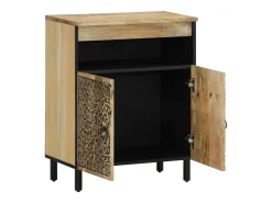 Armario auxiliar madera maciza de mango 60x33x75 cm