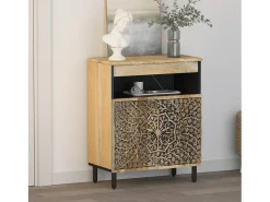 Armario auxiliar madera maciza de mango 60x33x75 cm