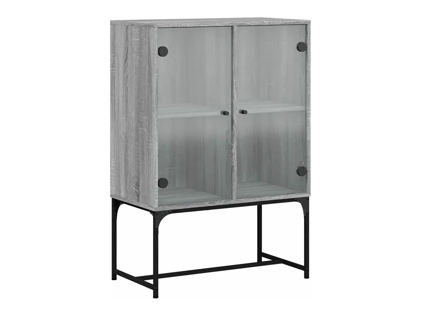 Armario auxiliar puertas de vidrio gris Sonoma 69x37x100 cm