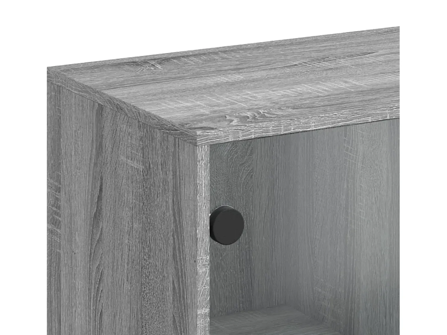 Armario auxiliar puertas de vidrio gris Sonoma 69x37x100 cm