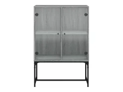 Armario auxiliar puertas de vidrio gris Sonoma 69x37x100 cm