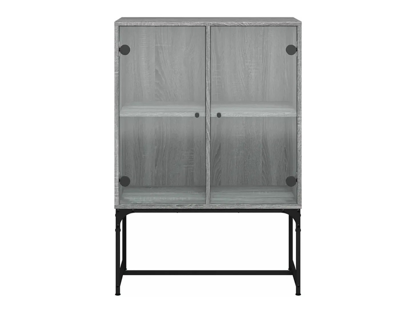 Armario auxiliar puertas de vidrio gris Sonoma 69x37x100 cm