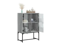 Armario auxiliar puertas de vidrio gris Sonoma 69x37x100 cm