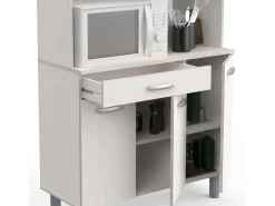 Armario Buffet Cocina 6 Puertas Blanco Roble Acacia/Kronberg 101x185 cm