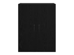 Armario colgante con estante Montaje en pared con puerta Roble negro 69,5 x 34 x 90 cm