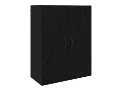 Armario colgante con estante Montaje en pared con puerta Roble negro 69,5 x 34 x 90 cm