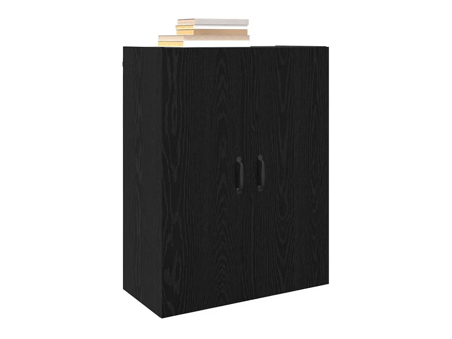 Armario colgante con estante Montaje en pared con puerta Roble negro 69,5 x 34 x 90 cm