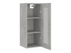 Armario colgante de pared gris hormigón 34,5x34x90 cm