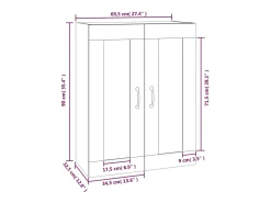 Armario colgante de pared gris Sonoma 69,5x32,5x90 cm