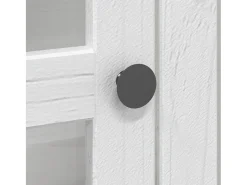 Armario con puertas de vidrio BODO madera de pino blanco marrón