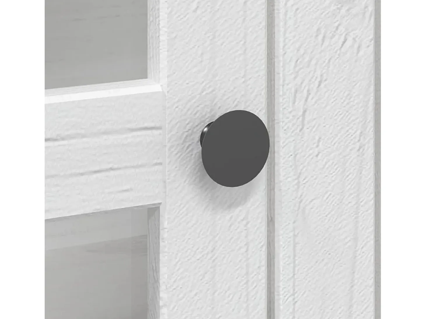 Armario con puertas de vidrio BODO madera de pino blanco marrón