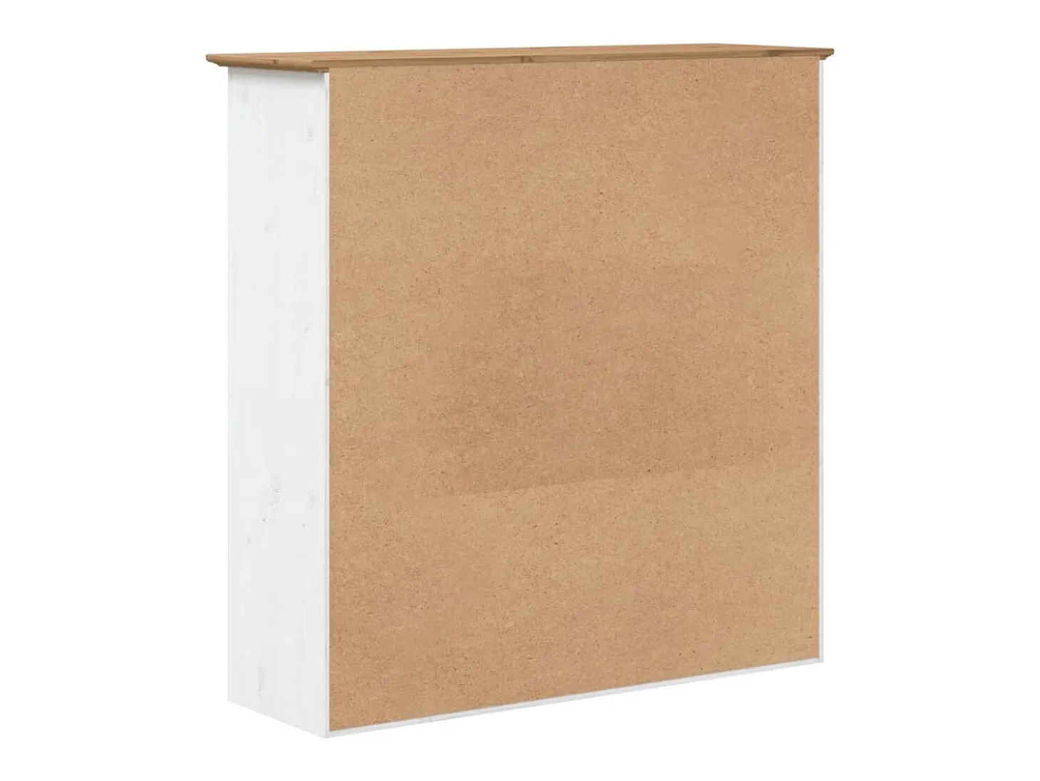 Armario con puertas de vidrio BODO madera de pino blanco marrón