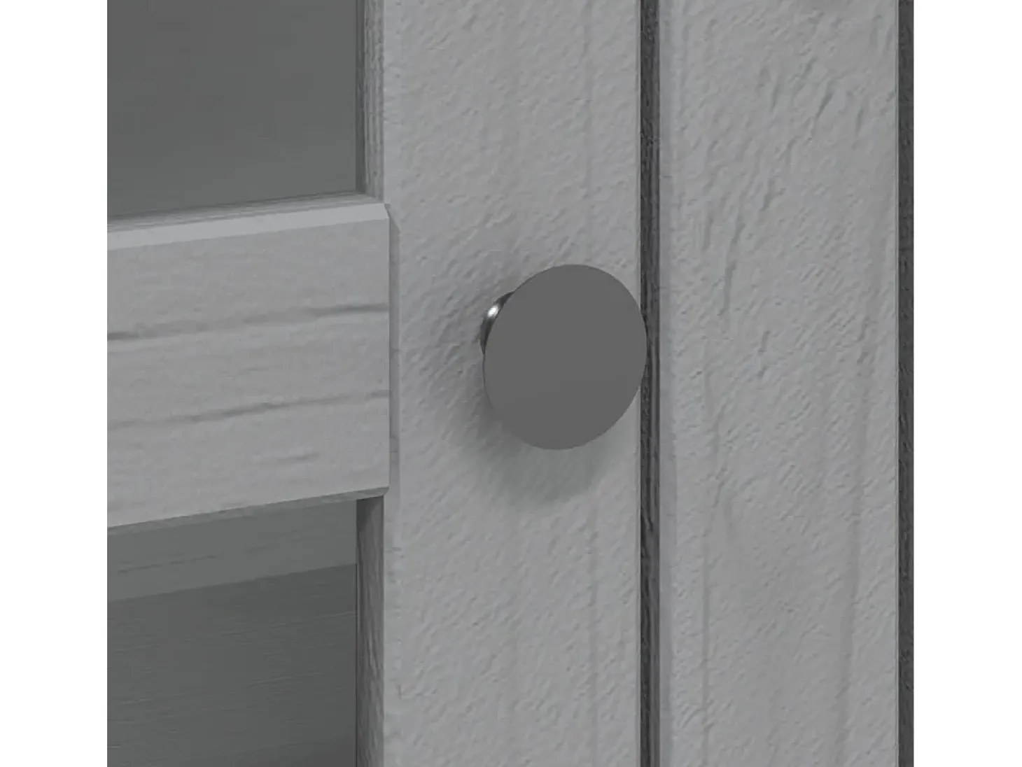 Armario con puertas de vidrio BODO madera maciza pino gris