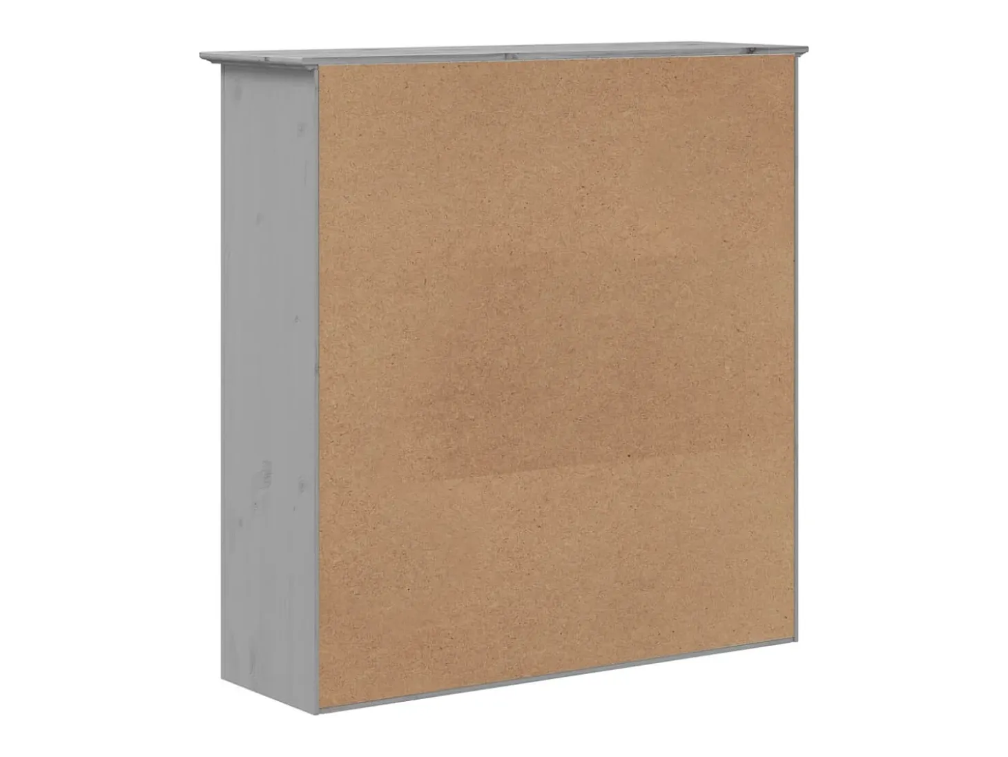 Armario con puertas de vidrio BODO madera maciza pino gris