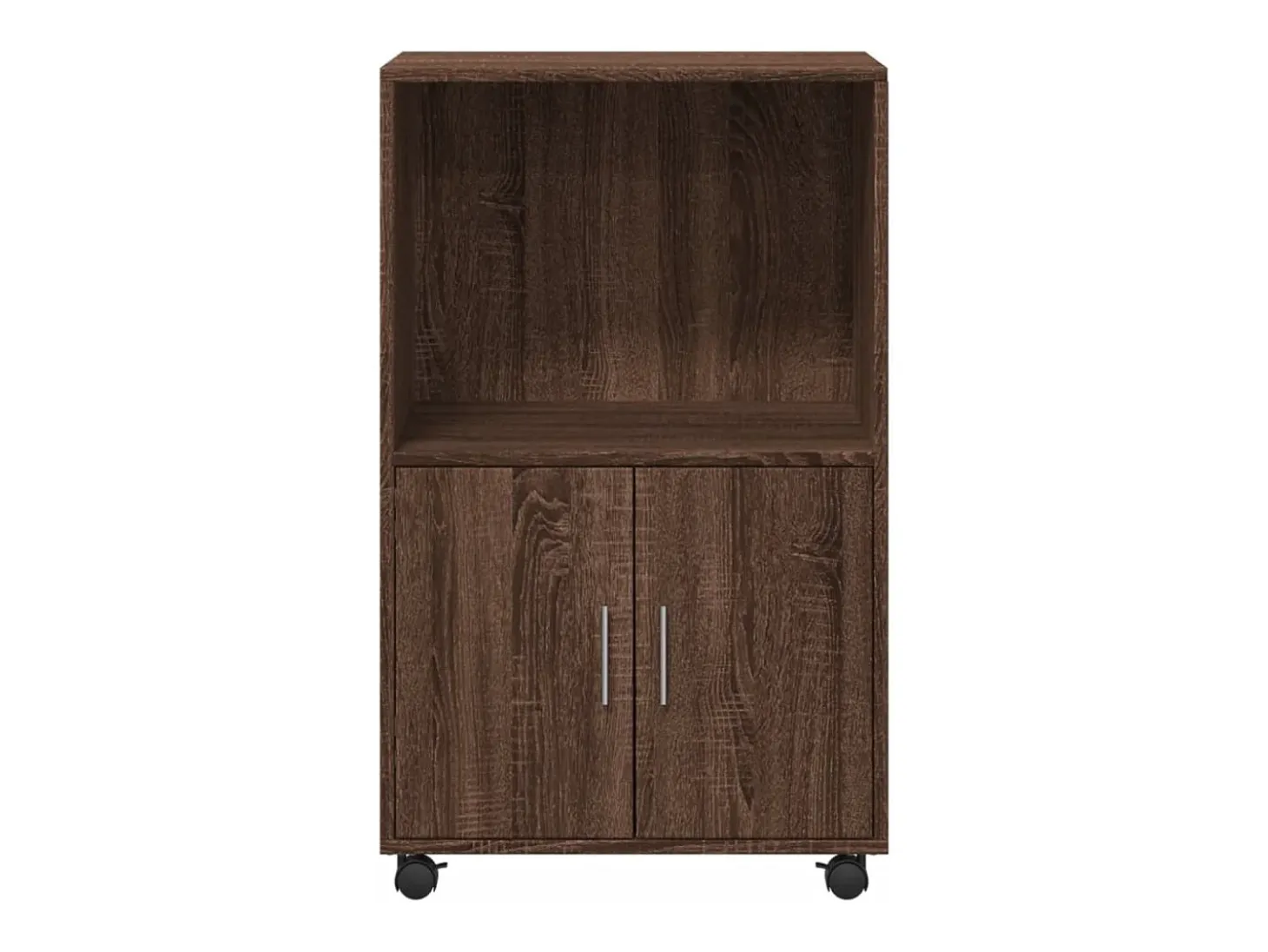Armario con ruedas de roble marrón 55x40x91 cm madera de ingeniería